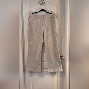 LOFT Cream Curvy Trousers